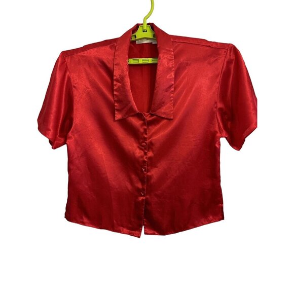 Victoria's Secret Other - Vintage 90s Gold Label Victoria Secret Satin Red Silky Sleepshirt Nightshirt S